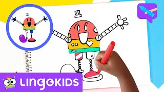 How to Draw BABY BOT 🤖  Art For Kids 🎨 CRAFTS by Lingokids [upl. by Esela]