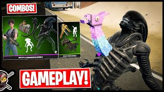 RIPLEY amp XENOMORPH BUNDLE Gameplay  Combos Before You Buy Fortnite Battle Royale [upl. by Eartha]