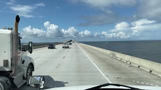 The Worlds Longest Overwater Bridge the Lake PontchartrainLA Twin Span 4K [upl. by Moffat]