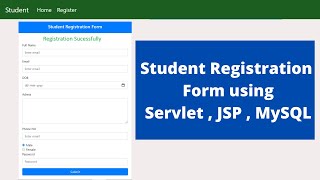 Registration form ServletJsp Project Advance Java project using ServletJSP  Java Web Project [upl. by Griz763]