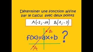 Secondetrouver lexpression dune fonction affine avec deux points exercice 3 axb [upl. by Gerstein]