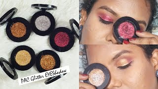 HOW TO APPLY GLITTER EYESHADOW  PAC GLITTERS REVIEW amp SWATCHES [upl. by Kathie426]