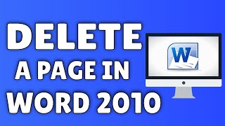 How To Delete A Page In Word 2010 ✅ [upl. by Strephon]