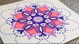 TUTO Reproduire un MANDALA facile  dessin et coloriage  art [upl. by Essile]