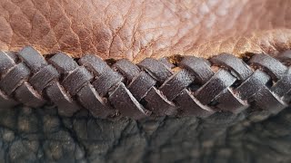 Saddle Stitching and Leather Lace Braiding Tutorial Both Edge Braid amp Round Braid [upl. by Akiret957]