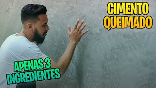 Como fazer parede de cimento queimado na área externa usando apenas 3 ingredientes [upl. by Emile632]