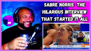 AMERICAN REACTS TO  Sabre Norris  The hilarious interview that started it all [upl. by Hibben]