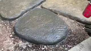 How to DIY large irregular concrete natural looking stepping stones [upl. by Irret149]