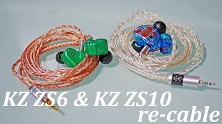 KZ ZS6 amp KZ ZS10 をリケーブルしてみたら、音質が凄く良くなった！ Kinboofi 8芯 16芯 ケーブル [upl. by Skees823]