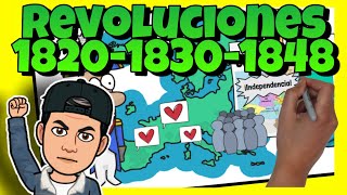 👊 Las REVOLUCIONES LIBERALES del S XIX 1820 1830 y 1848 [upl. by Eitsyrk]