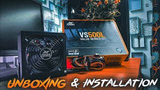 Best Budget Psu⚡️ Ant Esports VS 500L 500 Watt Power Supply Unboxing amp Full Installation My Pc [upl. by Yelsek]