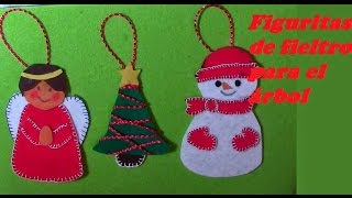 ADORNOS NAVIDEÑOS DE FIELTRO FACILISIMOSChristmas ornaments of felt VERY EASY [upl. by Babbette]