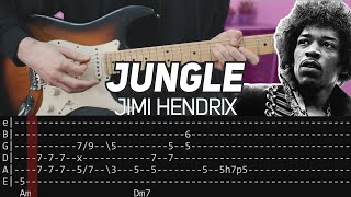 Jimi Hendrix  Jungle Guitar lesson with TAB [upl. by Alyekahs]