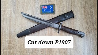 Aussie WW2 fighting knife cut down P1907 bayonet [upl. by Assenad]