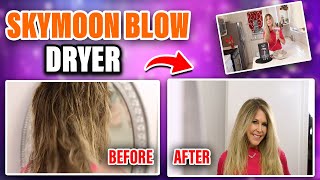 Hair Dryer Review  Fast Blow Dry Curly Hair to Straight  Skymoon Blow Dryer How to Blow Dry Hair [upl. by Milly987]