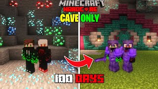 We Survived 100 Days In CAVE Only World In Minecraft Hardcore  Duo 100 Days [upl. by Ainit]