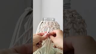 makramé lámpás készítés  macrame jar tutorial video short macrametutorial [upl. by Bortman]