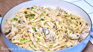 Fettuccine Alfredo con Pollo prepará Salsa Alfredo en casa con pocos ingredientes [upl. by Brigitta]