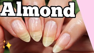 How To Shape And File an Almond Nail On Natural Nails ✨Step By Step Guide✨💅🏻 [upl. by Krucik]