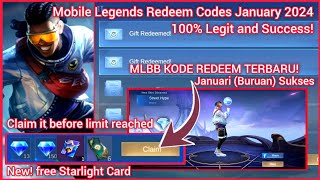 Mobile Legends Redeem Codes January 02 2024  MLBB KODE REDEEM TERBARU DIAMONDS 100 SUKSES [upl. by Lubbock]