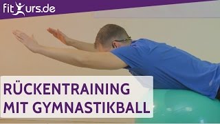 Rückentraining mit Gymnastikball  Übung des Monats by fitkursde [upl. by Imoen]