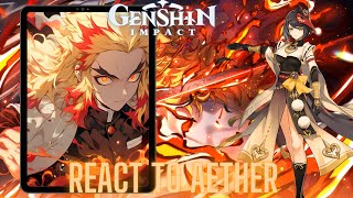 Genshin impact react to Aether as rengoku kyojuro muichiro tokito demon slayer  Gacha life 2 [upl. by Avek964]