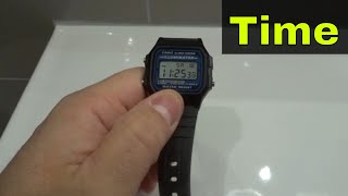 How To Set The Time On Casio F105Digital Watch Tutorial For Beginners [upl. by Erot]