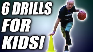 6 BEST Dribbling Drills For Kids Basketball Drills For Beginners [upl. by Nohtiek]