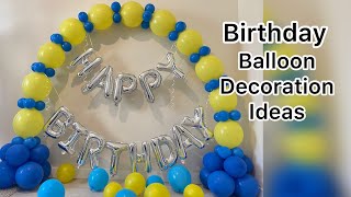 Balloon decoration ideasno heliumno stand balun dekoresan birthday Balloon Birthday Decoration [upl. by Cirdes205]