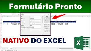 Abrir Formulário Pronto no Excel  Nativo  Para Ganhar Tempo no Dia a Dia [upl. by Akceber803]