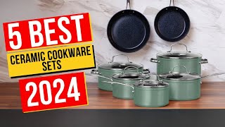 Best Ceramic Cookware Sets In 2024  Top 5 Ceramic Cookware Sets [upl. by Oirifrop250]