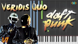 Daft Punk  Veridis Quo  Version 1 Piano Tutorial Synthesia [upl. by Shreve]