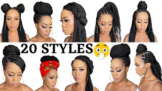 🔥 20 WAYS TO STYLE BOX BRAIDS  BEGINNER FRIENDLY Protective Style  Tupo1 [upl. by Nrubyar592]