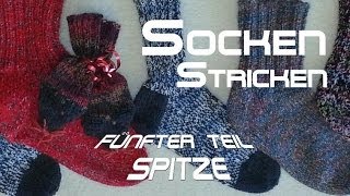 Socken stricken 5  Spitze  Abschluss  Anleitung  mit Christine [upl. by Tevis639]