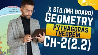 10th Class Geometry Ch222 Pythagoras Theorem Maharashtra boardSSC [upl. by Sapowith251]