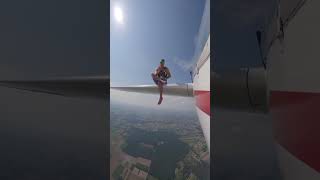 Adventurous Skydiver Sits on Plane’s Wing Before Jumping Off [upl. by Naashom]