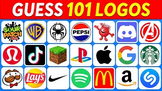 Guess the Logo in 3 Seconds  101 Famous Logos  Logo Quiz 2024 [upl. by Towne]