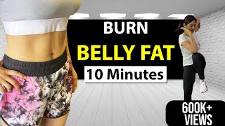 10 Minutes Belly Fat Workout  Standing Abs  No Equipment  By GunjanShouts [upl. by Noraha]