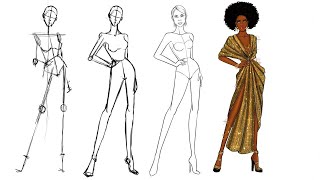 Fashion Illustration how to draw a croquis for fashion design part 1 [upl. by Roumell619]