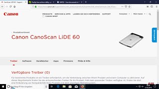 Ältere Canon Scanner CanoScan LiDE 60 etc unter Windows 10 64Bit 2021 [upl. by Gentry]