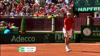 Davis Cup Highlights Spain 41 France [upl. by Alroy]