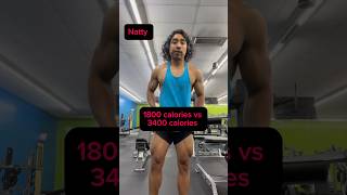 What 1800 calories vs 3400 calories look like natty milliondollarbaby music hiphop gym fit [upl. by Pas]