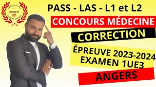 CORRECTION DÉTAILLÉE CONCOURS MÉDECINE  EXAMEN 1  CHIMIE GÉNÉRALE  ÉPREUVE 20232024 ANGERS [upl. by Lemmueu]