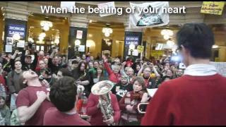 Les Misérables protest song in Madison capital Flash mob [upl. by Sacha]