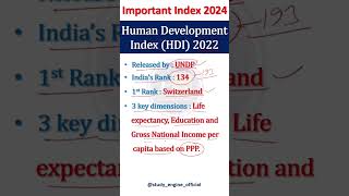 Human Development Index मानव विकास सूचकांक  Index and Rankings 2024 shorts [upl. by Aicilla796]