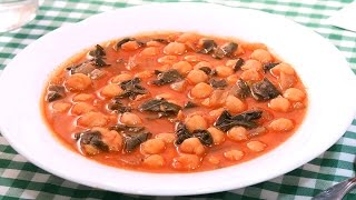 Garbanzos con Acelgas  Receta de Potaje con Garbanzos Riquísima [upl. by Fulviah]