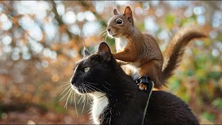 A house CAT became the foster DAD of an abandoned SQUIRREL [upl. by Supple]