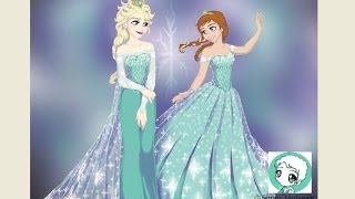 FAN ART Elsa amp Anna  Snow Queens FrozenLa Reine des Neiges Speed drawing [upl. by Nonnahs463]