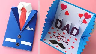 DIY Fathers Day Greeting Card Ideas  Handmade Fathers Day Cards  Origami Card For Fathers Day [upl. by Hovey730]