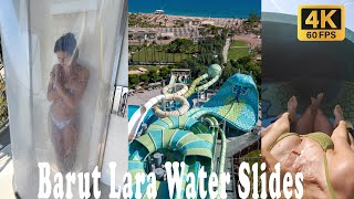 Waterslides at Lara Barut Collection Waterpark Turkey [upl. by Veron]